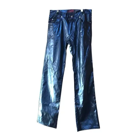 Tripp NYC Men's Faux Leather Pants 30x32 Black Y2K Rave Goth Grunge